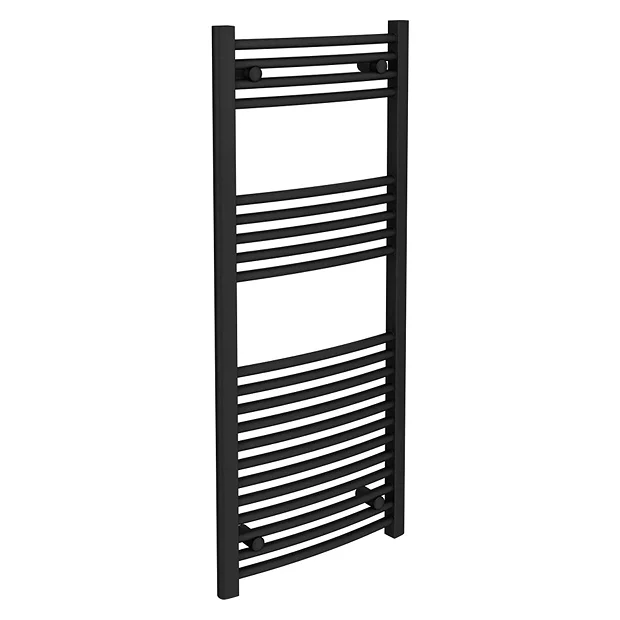 Toreno Black Curved W500 X H1200mm Heated Towel Rail