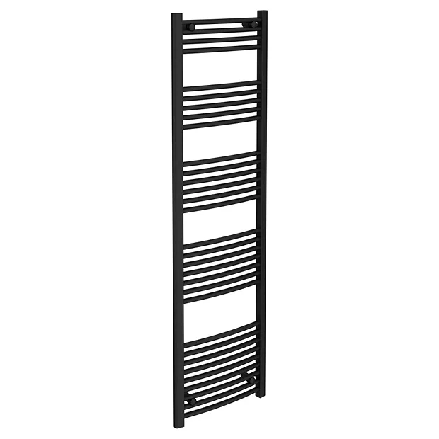 Toreno Black Curved W500 X H1800mm Heated Towel Rail