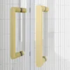 Toreno Brushed Brass 1700 X 800mm Double Sliding Door Shower Enclosure Without Tray
