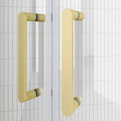 Toreno Brushed Brass 1700 X 800mm Double Sliding Door Shower Enclosure Without Tray