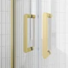 Toreno Brushed Brass 900 X 760mm Offset Quadrant Shower Enclosure Without Tray
