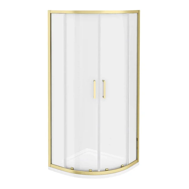 Toreno Brushed Brass 800 X 800mm Quadrant Shower Enclosure Without Tray - Image 3