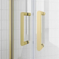Toreno Brushed Brass 800 X 800mm Quadrant Shower Enclosure Without Tray