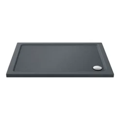 Toreno Matt Black 1000 X 800mm Sliding Door Shower Enclosure + Slate Effect Tray