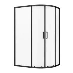 Toreno Matt Black 1200 X 900mm Offset Quadrant Shower Enclosure
