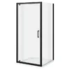 Toreno Matt Black 800 X 800mm Pivot Door Shower Enclosure + Pearlstone Tray