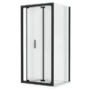 Toreno Matt Black 900 X 900mm Bi-Fold Door Shower Enclosure Without Tray