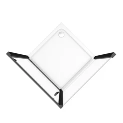 Toreno Matt Black 900 X 900mm Pivot Door Shower Enclosure + Pearlstone Tray