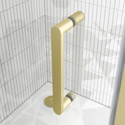 Toreno Brushed Brass 1200 X 800mm Sliding Door Shower Enclosure Without Tray