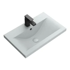 Toreno 600 Basin Unit - High Gloss White With Matt Grey Mid Edged Basin