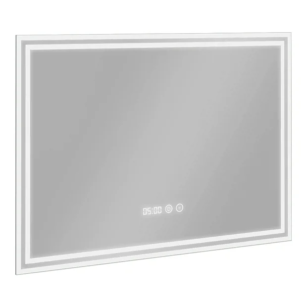 Toreno 700x500mm LED Illuminated Mirror Inc. Anti-Fog, Digital Clock & Touch Sensor