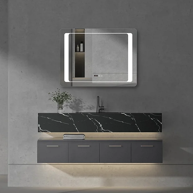 Toreno 800x600mm LED Illuminated Bathroom Mirror Inc. Anti-Fog & Touch Sensor - Image 5