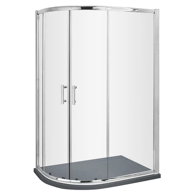 Toreno 900 X 800 Offset Quadrant Shower Enclosure Inc. Slate Effect Tray - Image 2