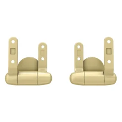 Toreno High Gloss White MDF Bottom Fixing Toilet Seat Brushed Brass Hinges