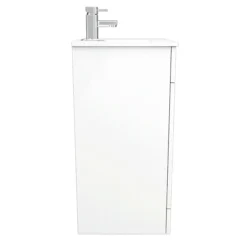 Toreno Small Vanity Sink With Cabinet - 500mm Modern High Gloss White