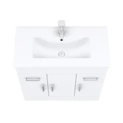 Toreno Vanity Sink With Cabinet - 800mm Modern High Gloss White