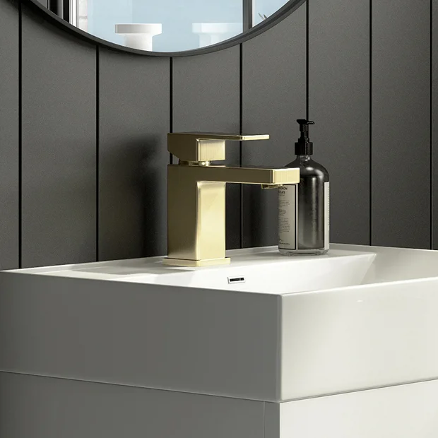 Toreno Modern Brushed Brass Basin Mono Mixer Tap - Image 3