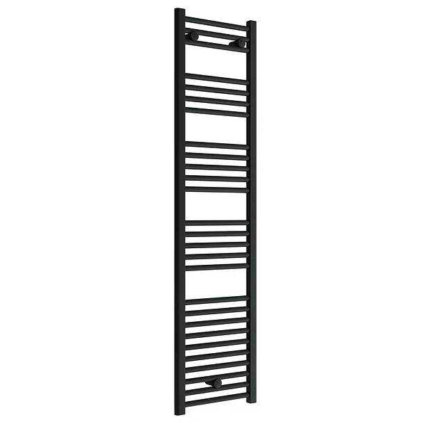 Toreno Black W400 X H1600mm Heated Towel Rail - Straight