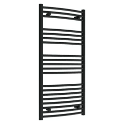 Toreno Black Curved W600 X H1200mm Heated Towel Rail