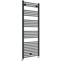 Toreno Black W600 X H1600mm Heated Towel Rail - Straight