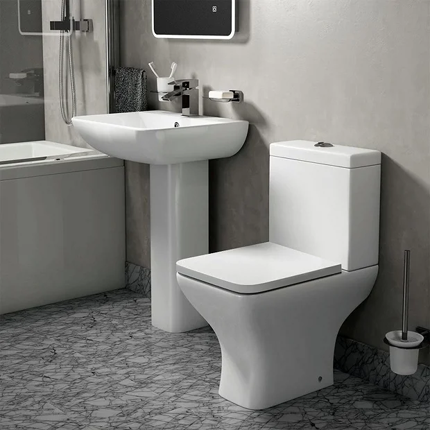 Toreno Square Rimless 4-Piece Modern Bathroom Suite - Image 2