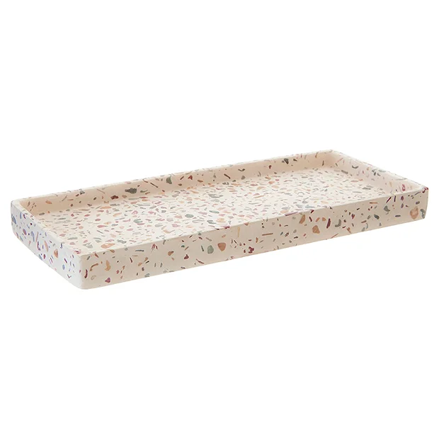 Toreno Terrazzo-Effect Concrete Rectangular Bathroom Accessories Tray - Image 2